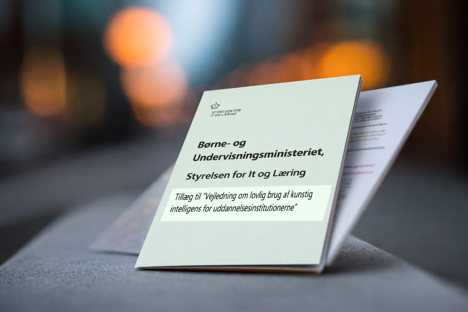 Forside på publikation om lovlig brug af kunstig intelligens i uddannelsessektoren